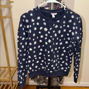 Lacoste Navy and White Polka Dot Sweater